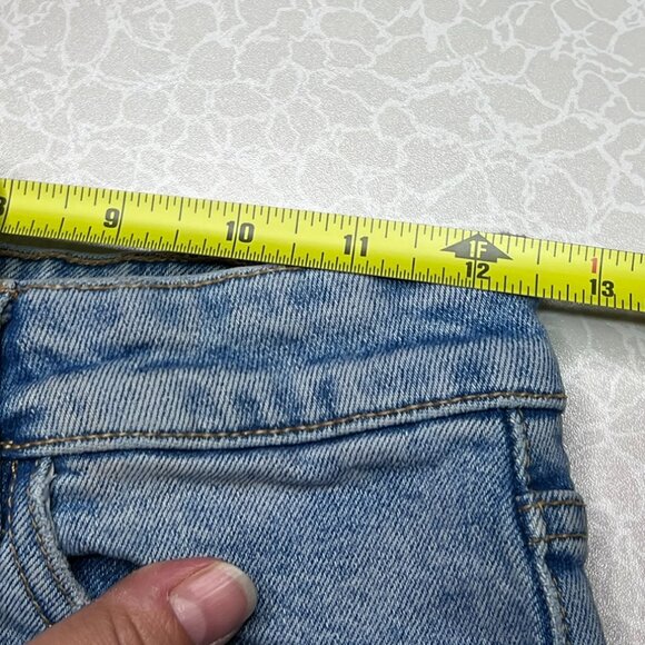 ZARA High Rise Shorts Denim Jean Blue Ripped Size 4 - Picture 5 of 7